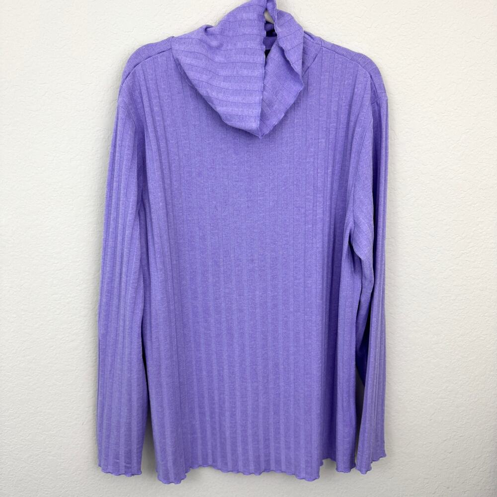 Avenue Pullover Knit Turtleneck Sweater Size 26/28 Ribbed Spring Pastel Purple